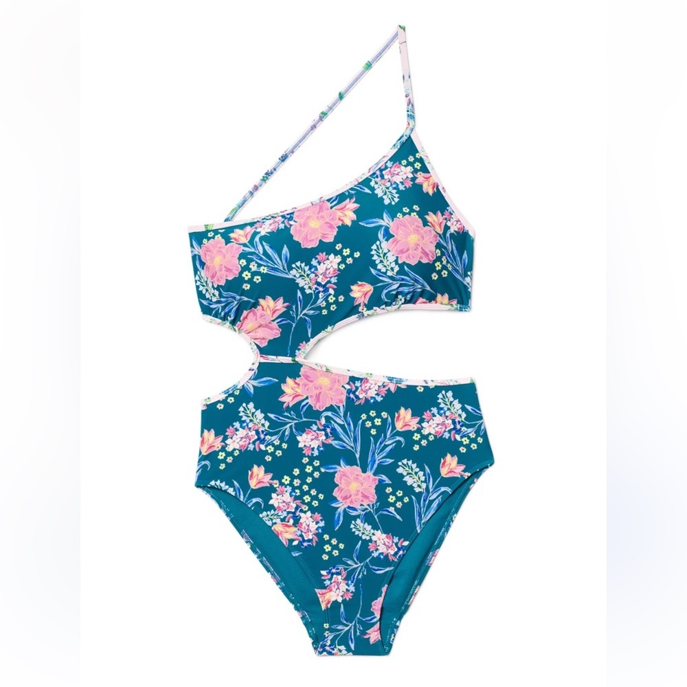 New! Adore me Dustin Floral One-Shoulder Swimsuit 5082